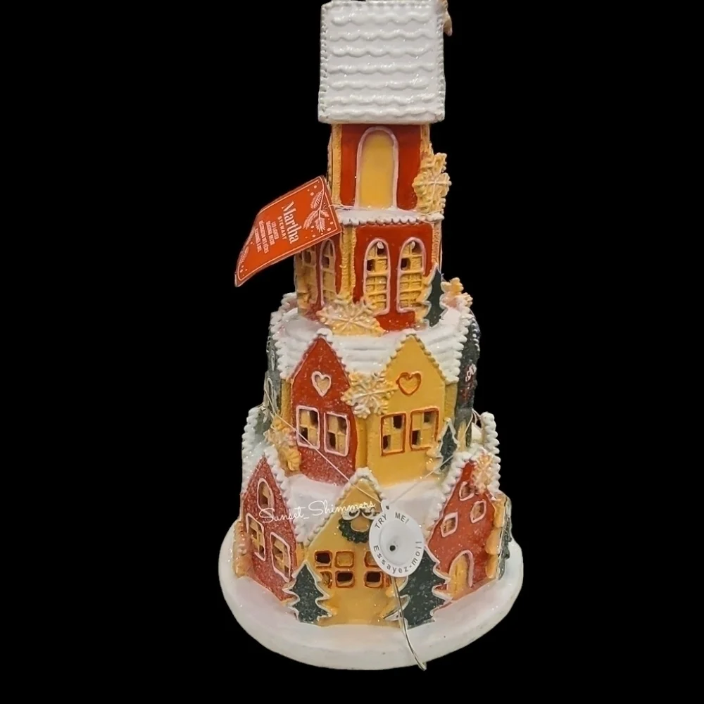 HTF Large Light Up Martha Stewart Gingerbread House 4 Tier Castle Village 16